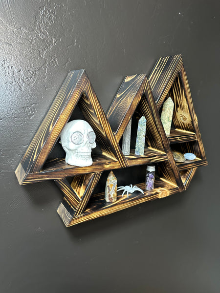 Triangle wall shelf.