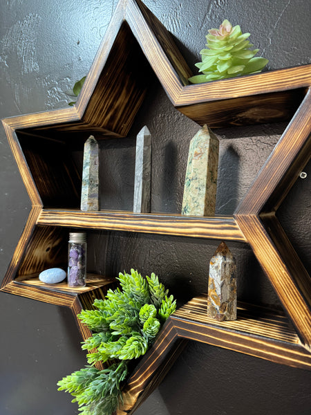 Wooden Star-Shaped Shelf