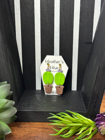 Cactus potted dangle earrings