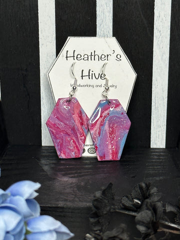 Coffin dangle earrings